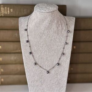 Silver and Gray Faux Pearl Necklace